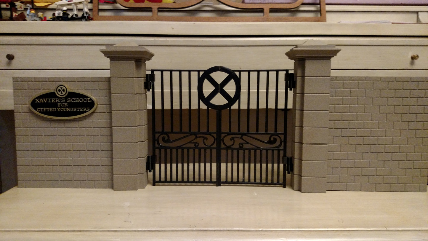 Lendas personalizadas escala 1:12 X-Mansion Gates Diorama