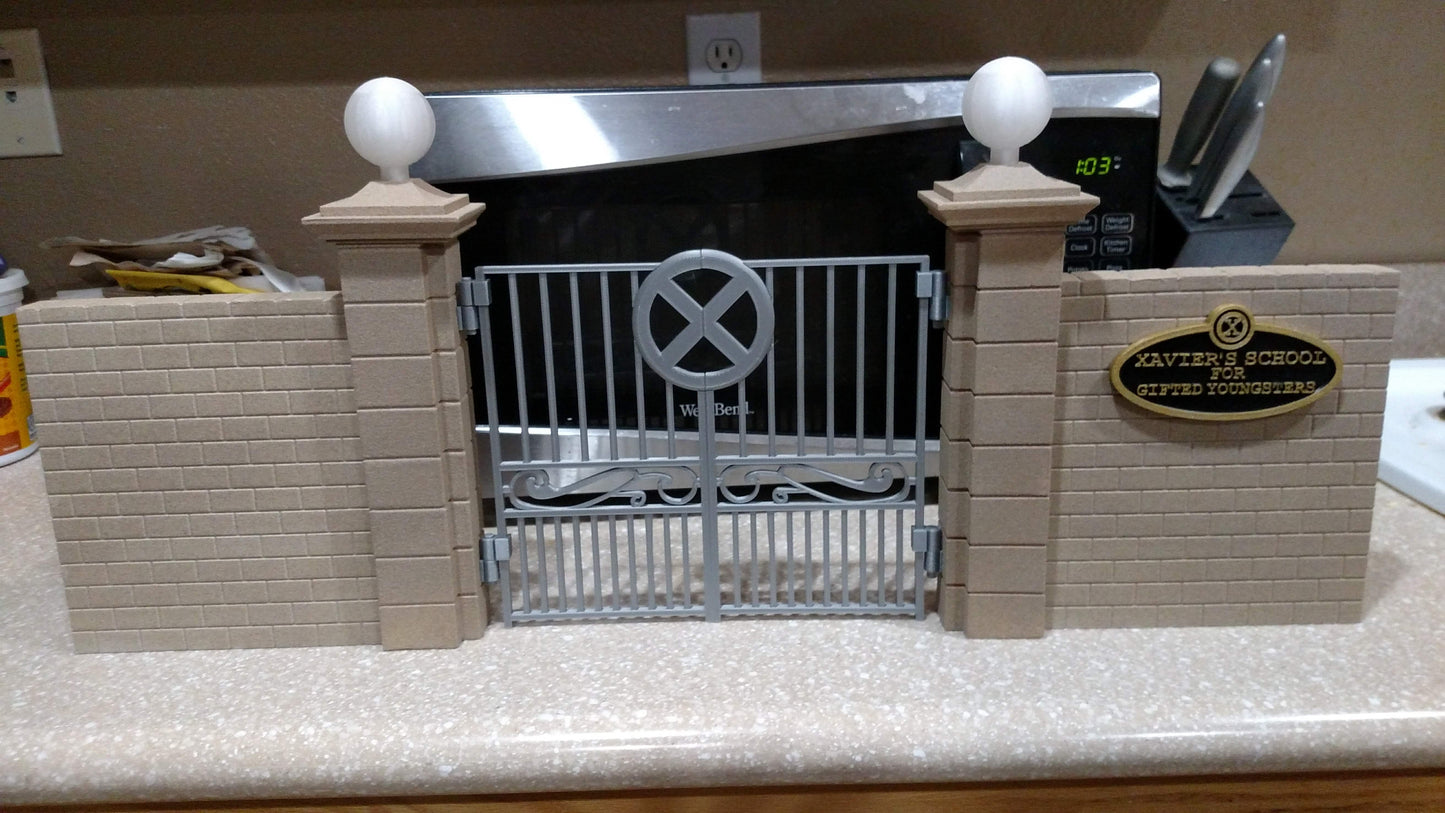 Lendas personalizadas escala 1:12 X-Mansion Gates Diorama