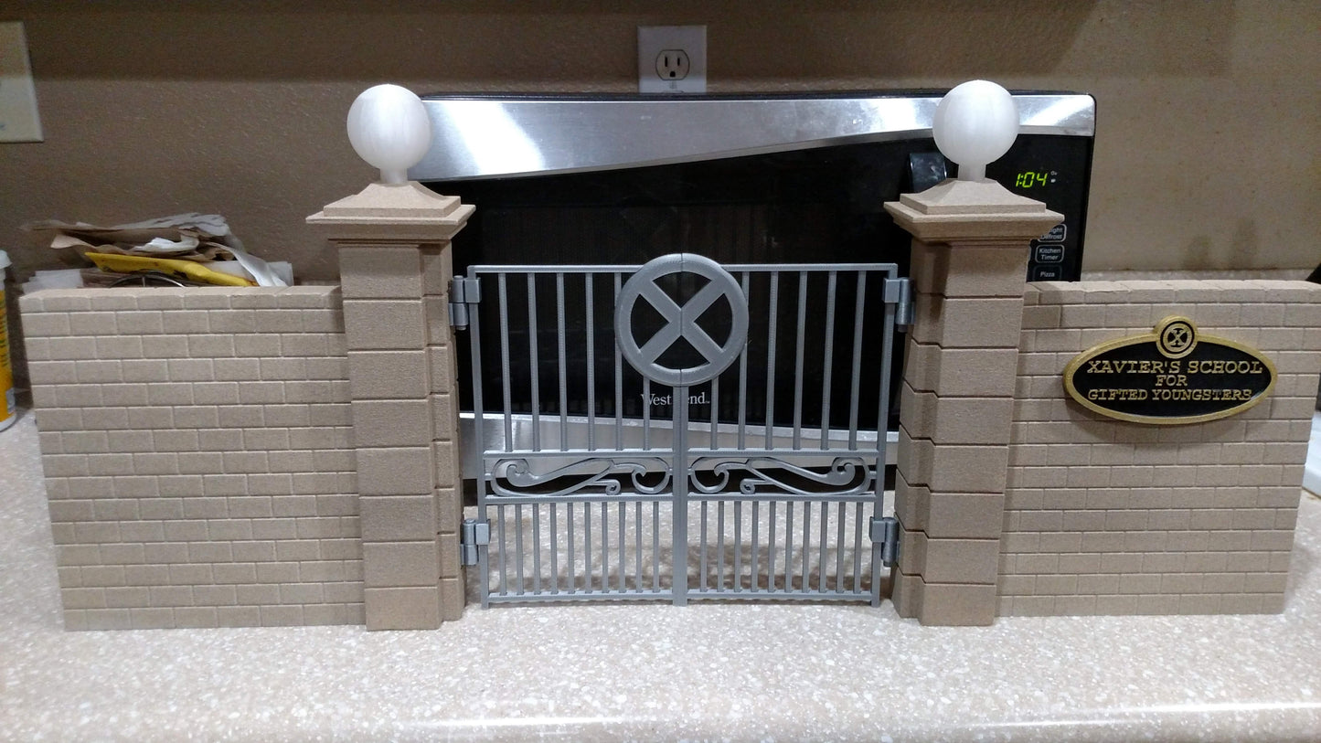 Custom Legends 1:12 Scale X-Mansion Gates Diorama