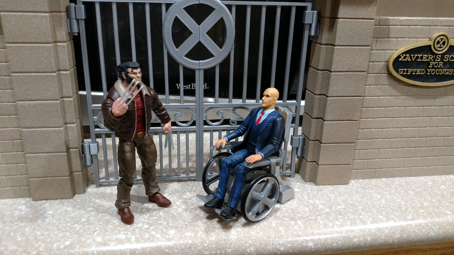 Custom Legends 1:12 Scale X-Mansion Gates Diorama